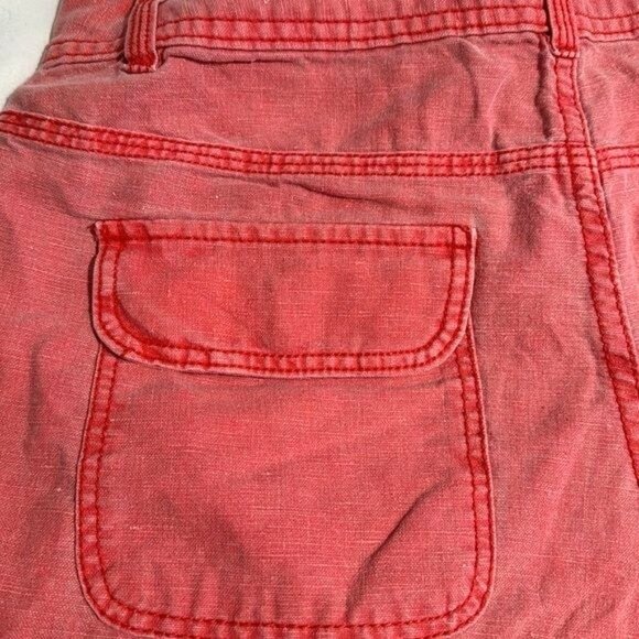 J.Crew Womens Red Linen-Cotton Blend Shorts Size 2 With Pockets And Button Closu - Picture 4 of 7
